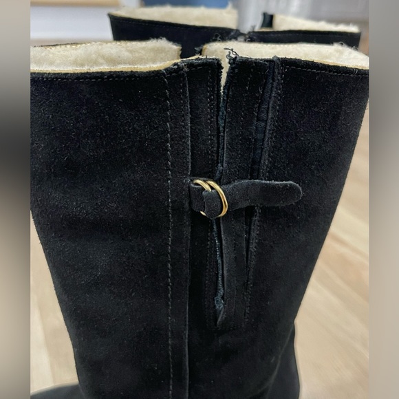 NWOT-Genuine Sheep Wool inner Lining-Vintage Black Suede Naturalizer - Picture 11 of 14